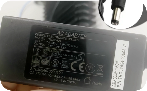 *Brand NEW*Genuine TRG36A24 24V1.5A 5521 Round Port Power Adapter Charger Cable Power S